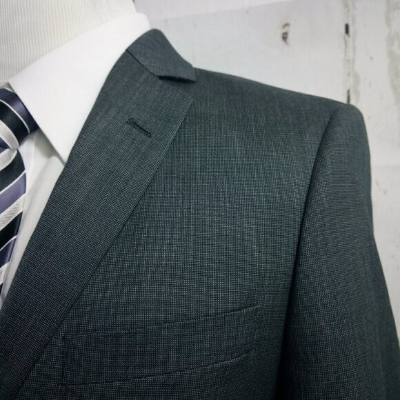 Marc Ecko 36S 2 Button Dark Gray Birdseye Suit Blazer Sport Coat - Picture 1 of 10